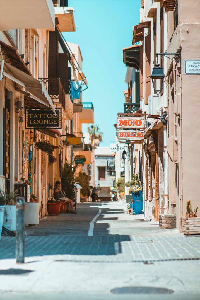 Rethymnon city center Winkelstraatje in het knusse historische centrum van Rethimnon