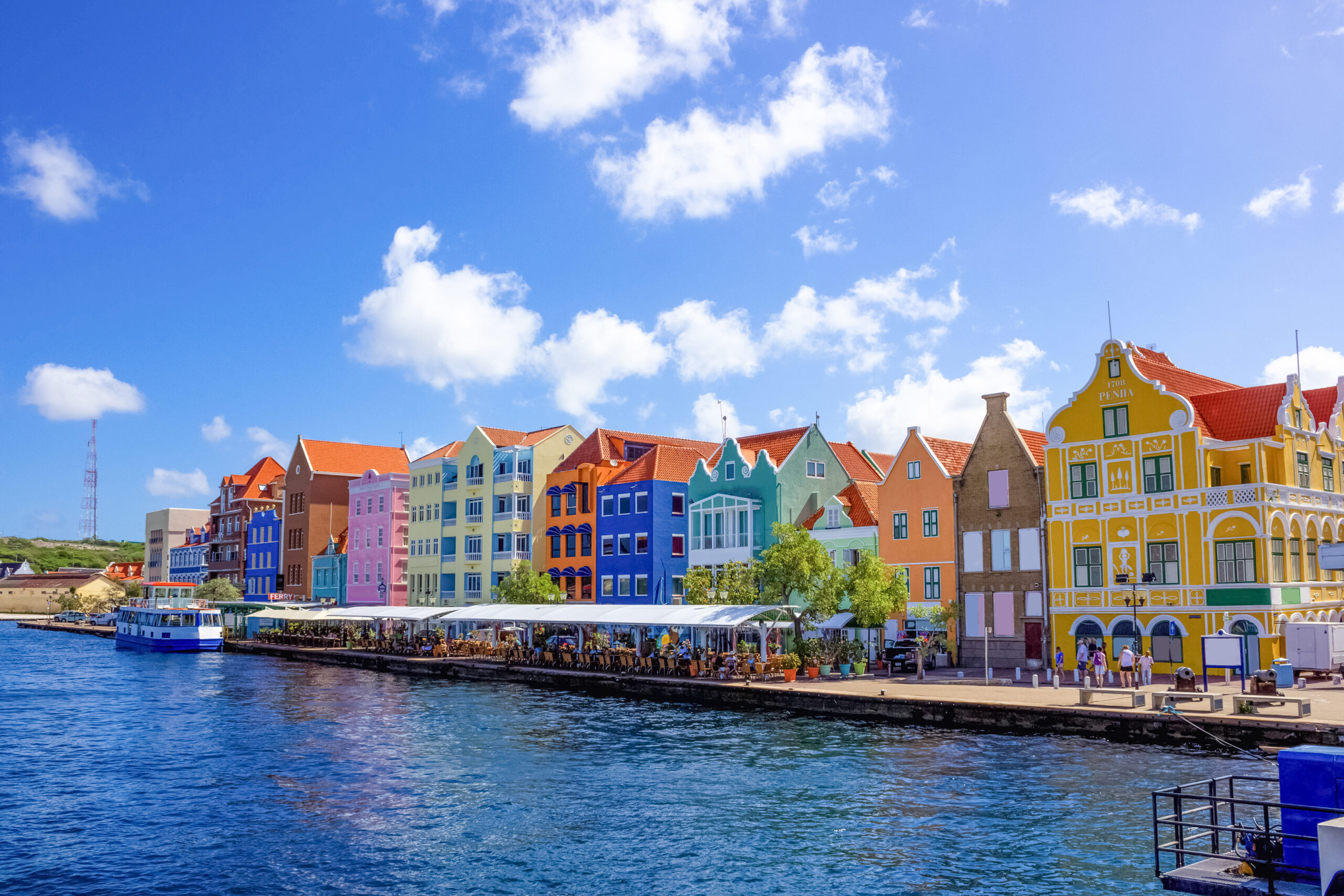 handelskade op Curaçao van dicht bij